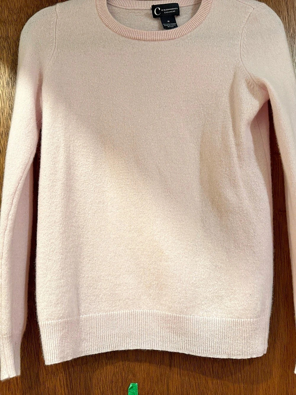 C by Bloomingdale's 100% Cashmere Crewneck Sweater Pink Medium